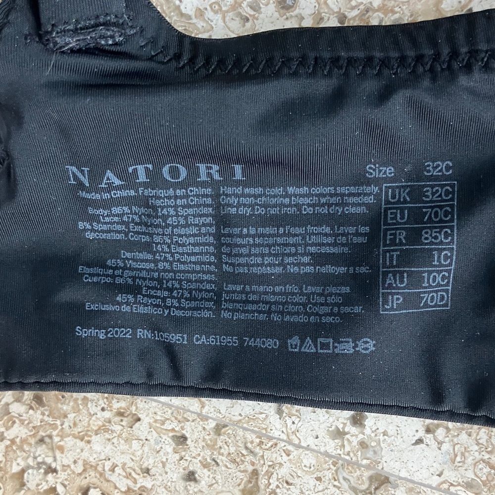 NWT Natori Black Pure Lux Bra (32C) Style 744080 - Picture 7 of 9